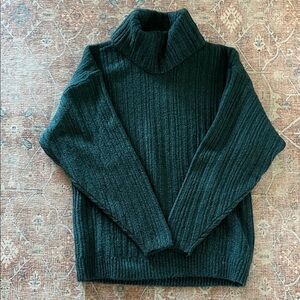 CAbi Deep Green Ribbed Turtleneck Sweater